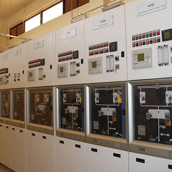 System monitoring control room with digital displays